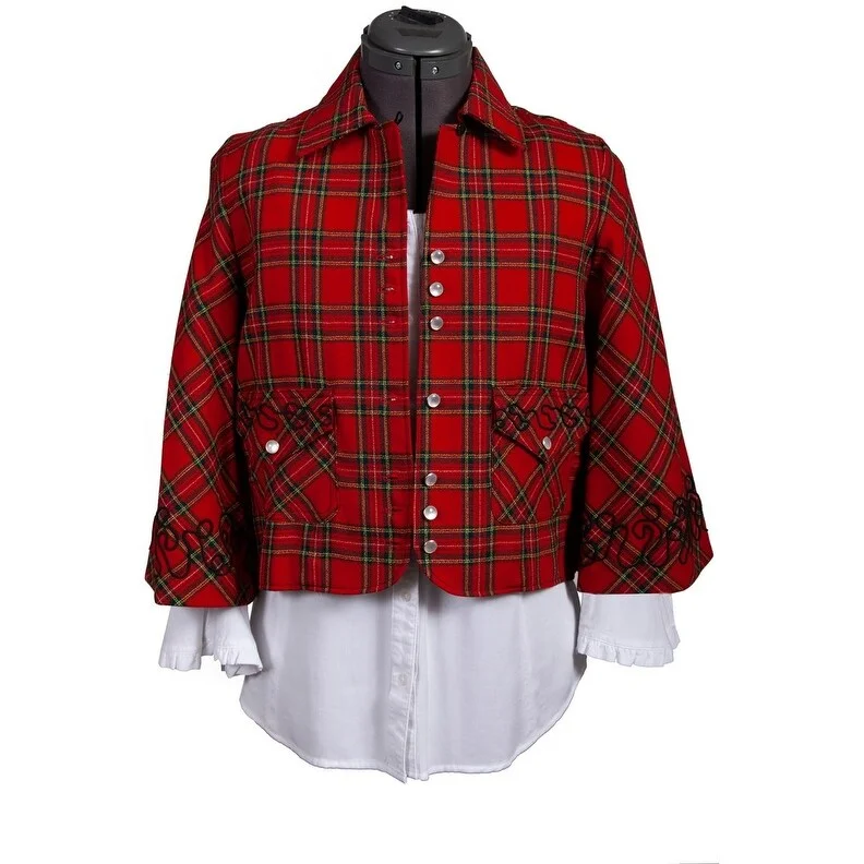 Scully Western Jacket Womens Tartan Plaid Wool Button Red F0_SH5001