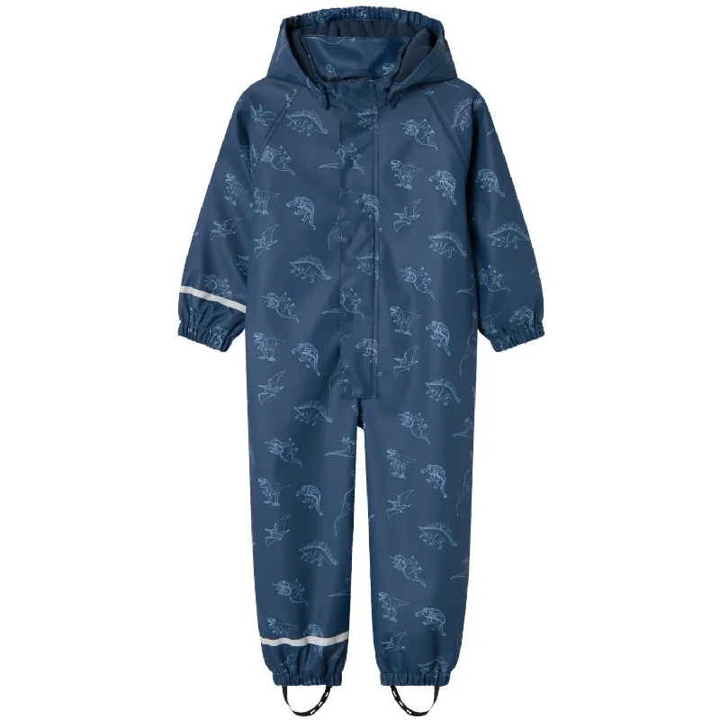 Name It Dark Denim Dry10 Rain Suit With Fleece Magic