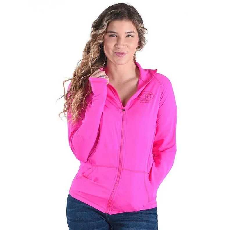 Cowgirl Tuff Western Jacket Womens Breathe Zip Hot Pink 100489