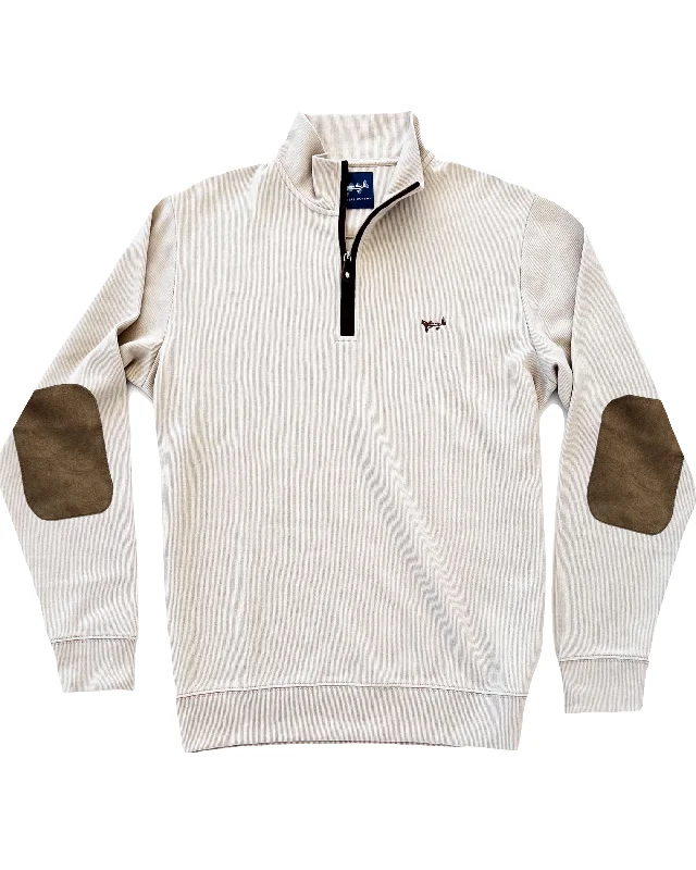 Beige Rib Quarter Zip