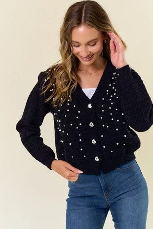 Pearl & Rhinestone Sweater