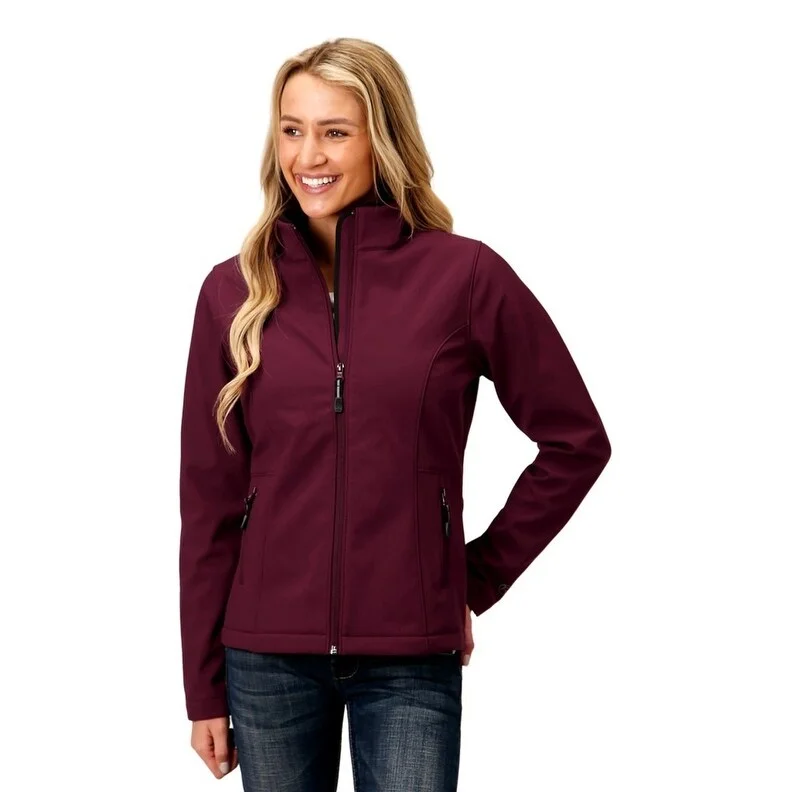 Roper Western Jacket Womens Softshell Zip Wine 03-098-0780-6146 WI