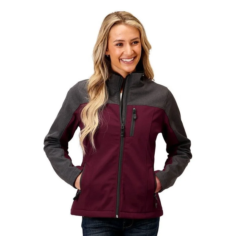 Roper Western Jacket Womens Softshell Zip Wine 03-098-0780-6149 WI