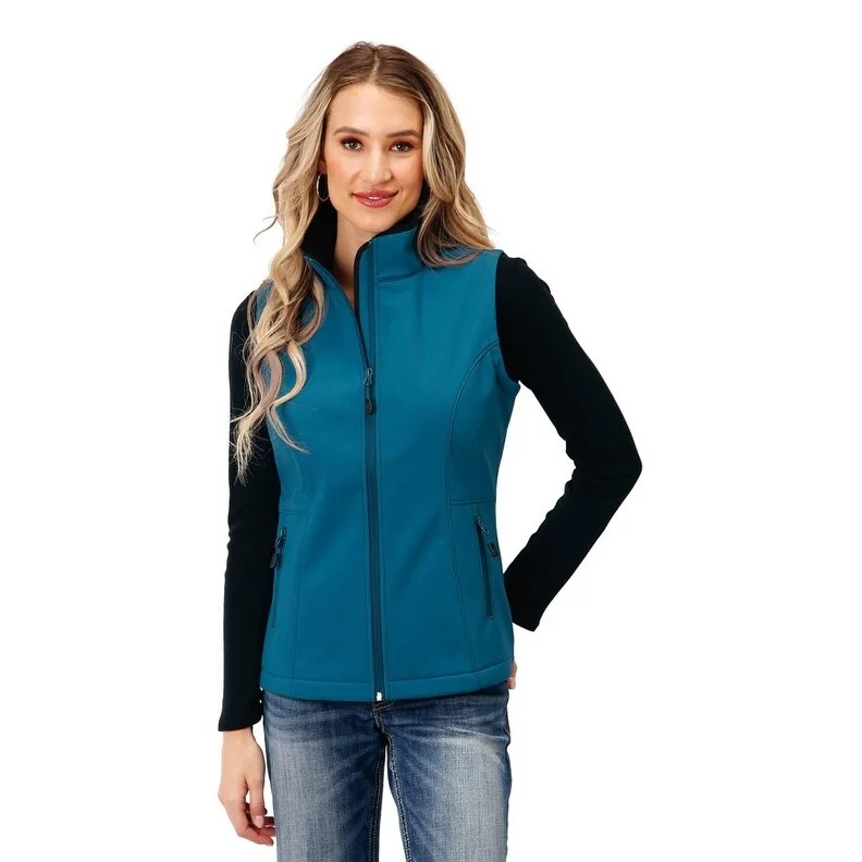 Roper Western Vest Womens Soft Shell Fleece Teal 03-098-0781-0618 GR