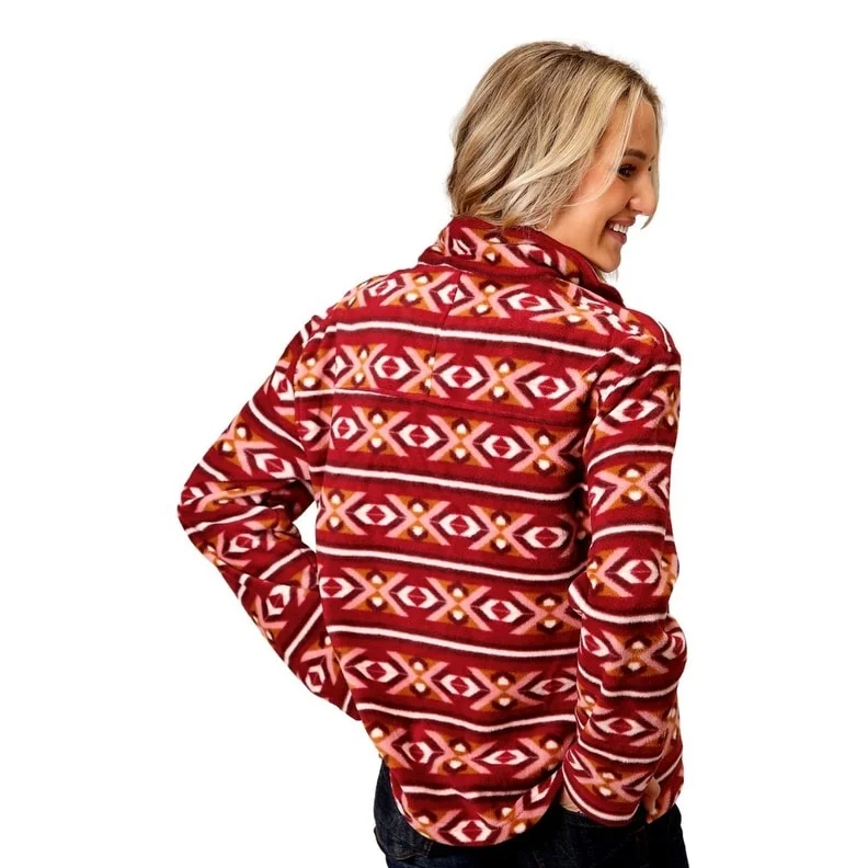 Roper Western Jacket Womens Aztec Pullover Wine 03-098-0250-6165 WI