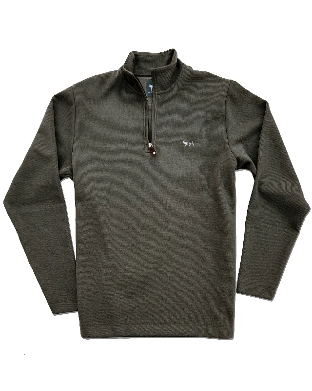 Dark Olive Rib Quarter Zip