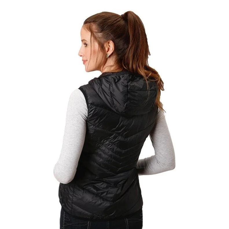 Roper Western Vest Womens Quilted Down Black 03-098-0685-6129 BL