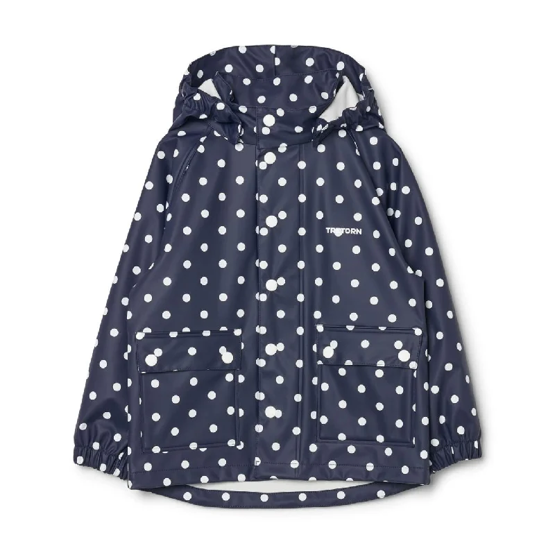 Kids Wings Rain Coat (Navy + Dots)