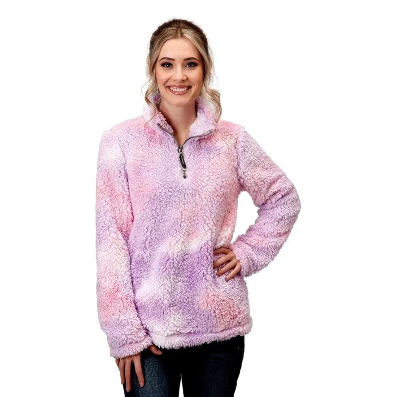 Roper Western Jacket Womens Tie Dye 1/4 Zip Purple 03-098-0250-6173 PU