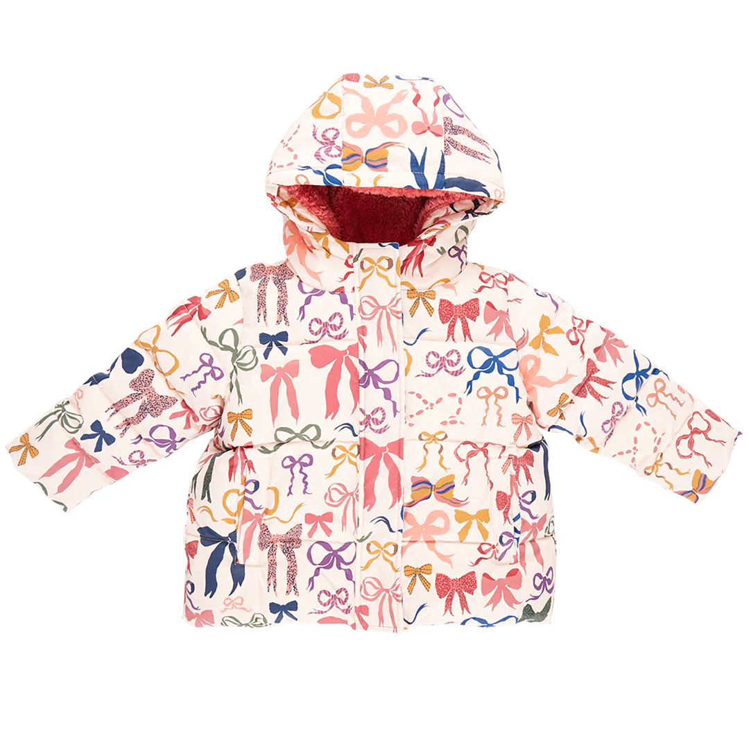 kids pete puffer - bows on bows pink