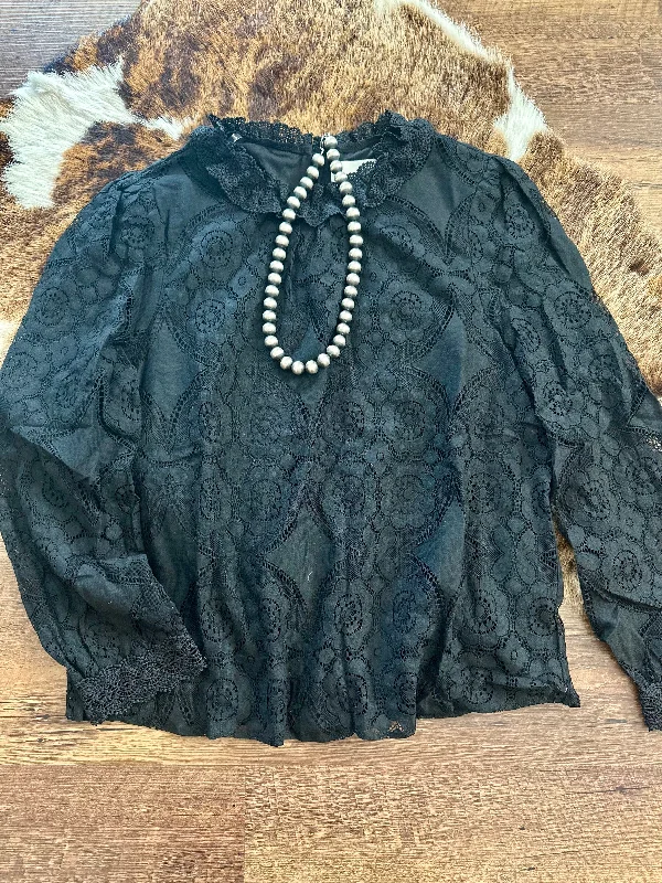 Novelty Black Lace Top