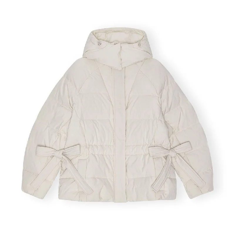 Tech Seersucker Oversized Puffer Jacket (Tofu)