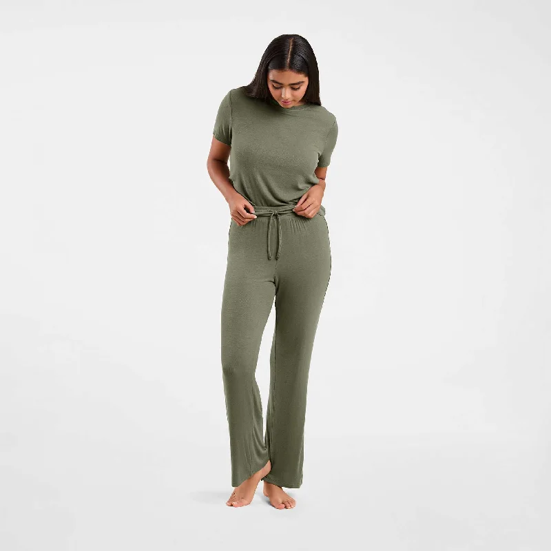 Ribbed Pajama Set | Olive