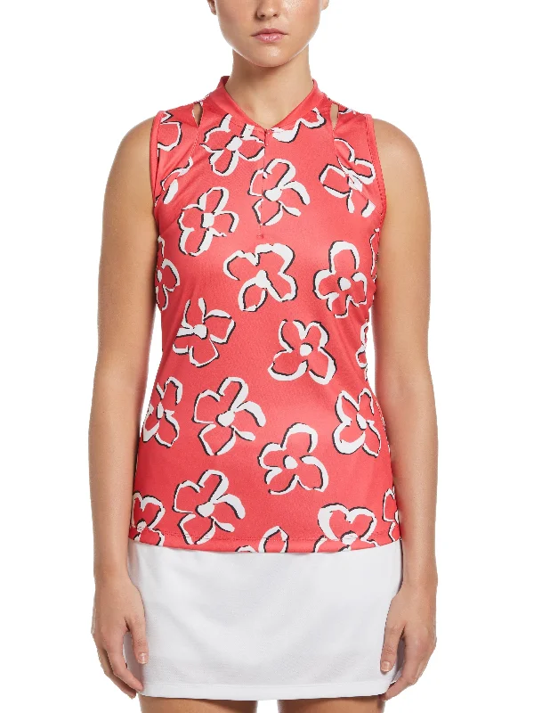 Women's Floral Print Golf Polo