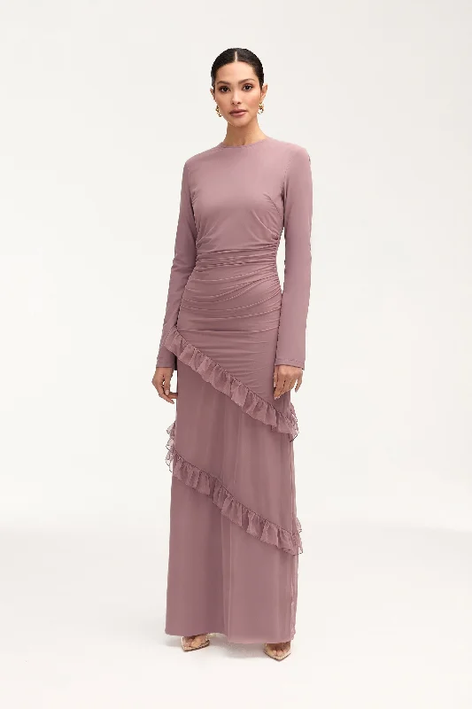 Sabrina Waterfall Maxi Dress - Twilight Mauve