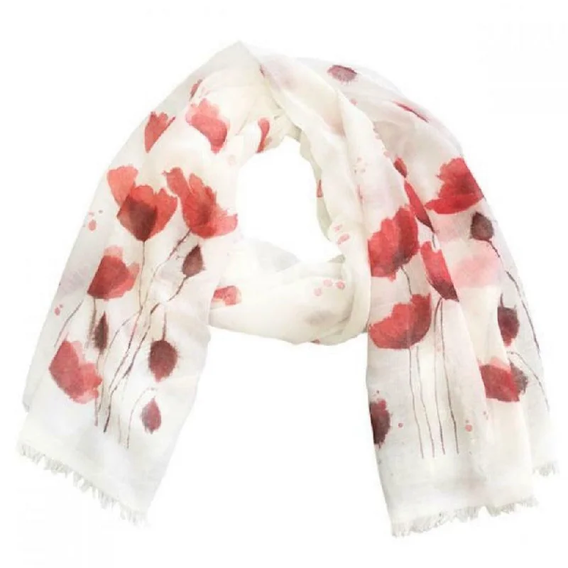 White Summer Poppy Scarf