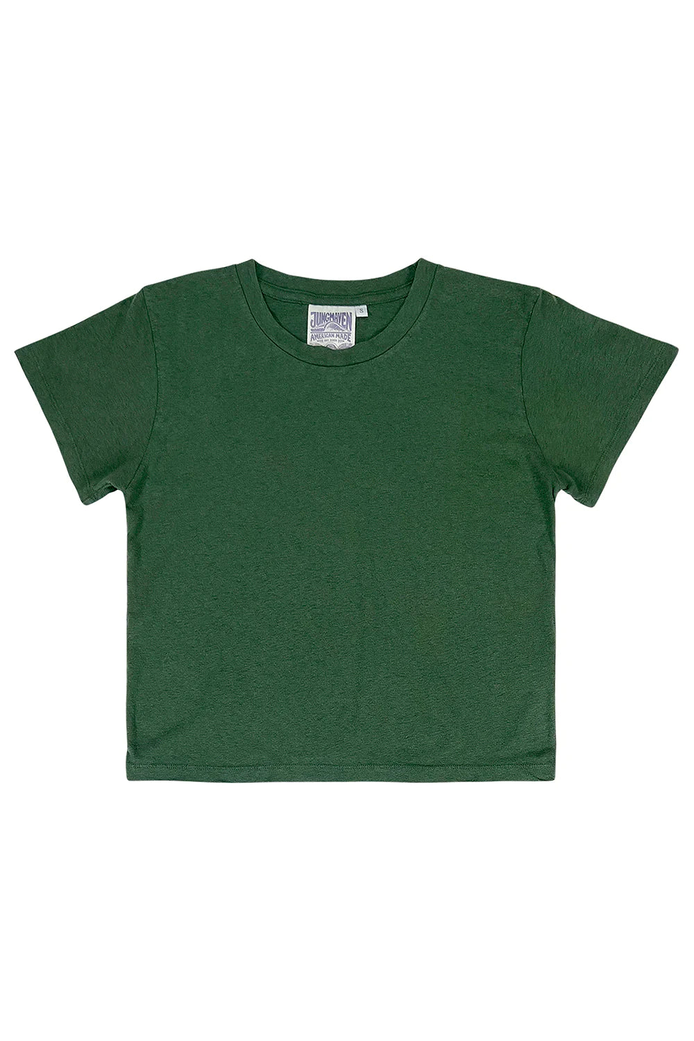 Hunter Green Cropped Lorel Tee