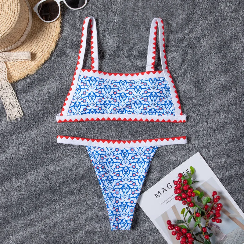 European And American New Sexy Crochet Split Swimsuit Bikini