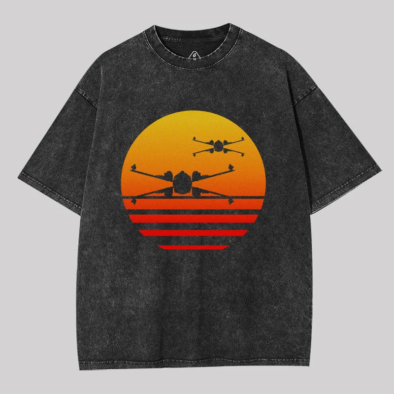 Sunset X-Wing Starfighter Washed T-shirt