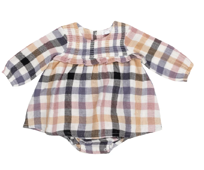 Harvest Plaid ruffle bubble with skirt