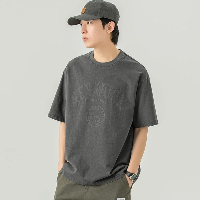 Cotton Round Neck Short-sleeve T-shirt