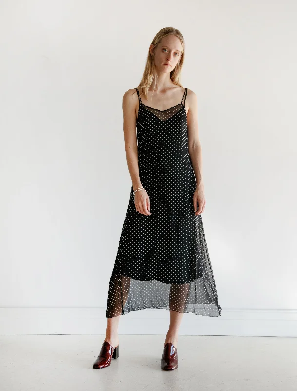 Chiffon Dot Slip Dress