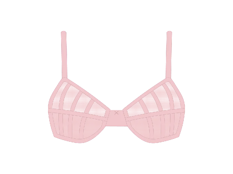 Pink Mesh Peep Bralette