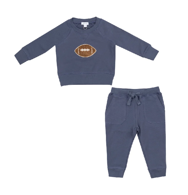 Raglan Sweatshirt & Jogger Set Footballs & French Terry