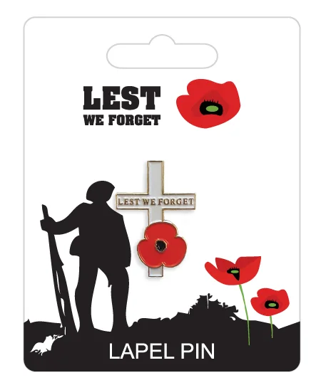 Poppy Cross Lapel Pin