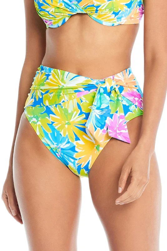 Spring It On Tie Front High Waist Bikini Bottom