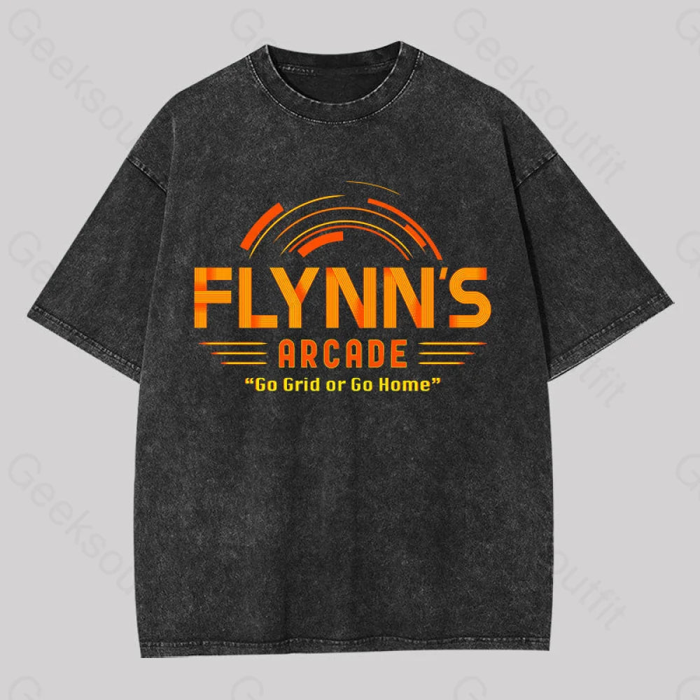 Flynn's Arcade Go Grid or Go Home Washed T-shirt