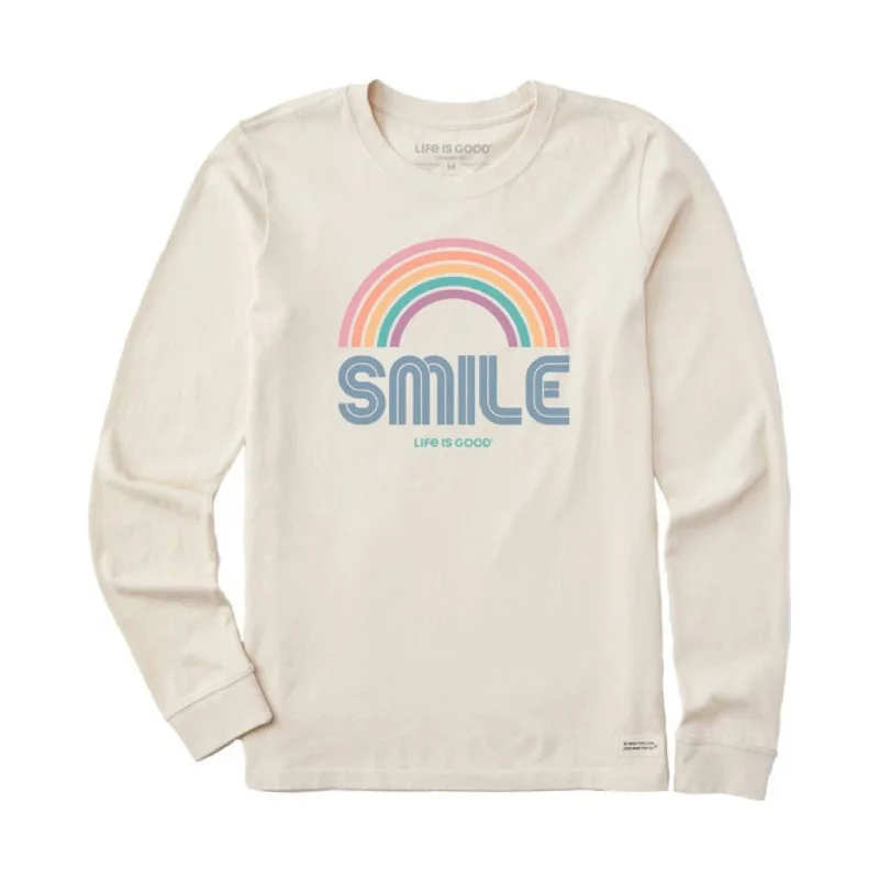 Life is Good Women's Smile Rainbow Crusher Lite Tee - Putty White - ONLINE STORE CREDIT/EXCHANGE ONLY