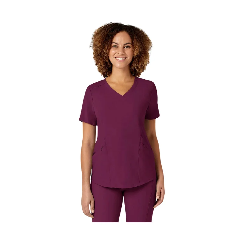 WonderWink Women's Renew V Neck Scrub Top - Wine