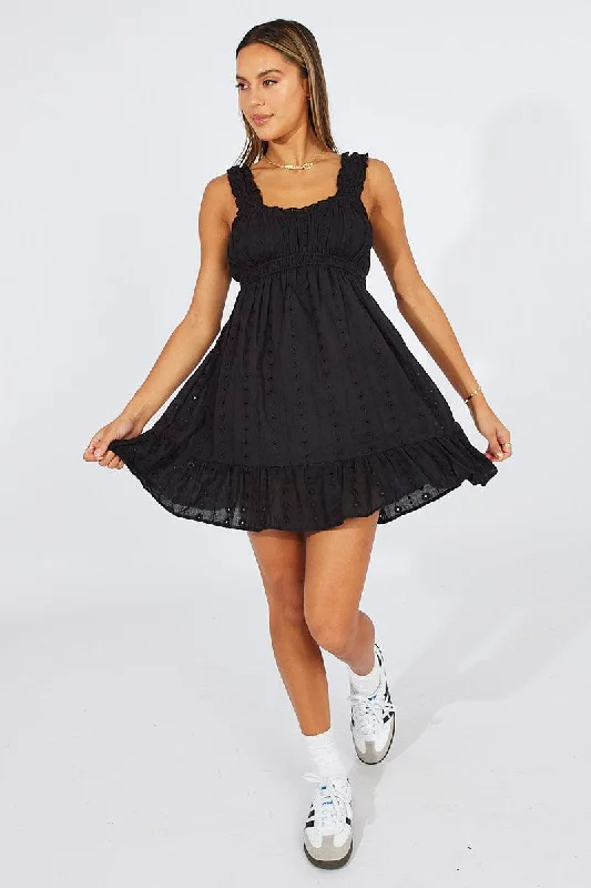 Black Fit And Flare Dress Lace