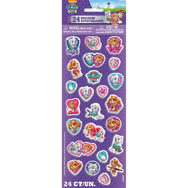 PAW PATROL GIRL PUFFY STICKERS SHEETS (24 PK)