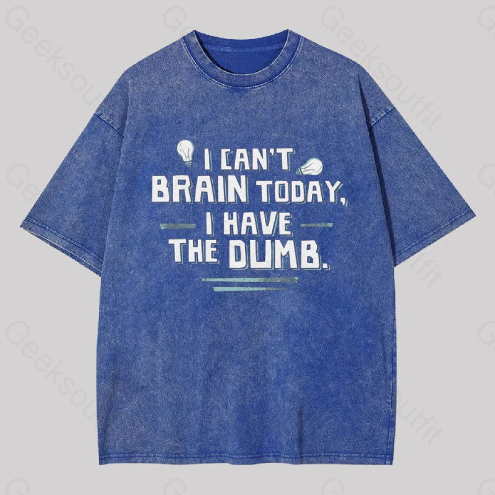 I Can't Brain Today I Have The Dumb Geek Washed T-shirt