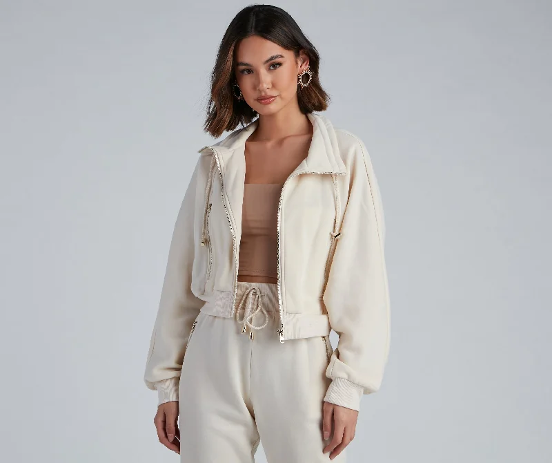 Casually Cozy Zip Front Jacket