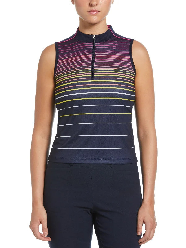 Women's Energy Stripe Half Zip Crop Golf Shirt