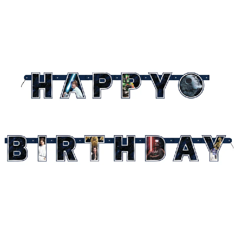 6.5ft STAR WARS CLASSIC JOINTED HAPPY BIRTHDAY BANNER