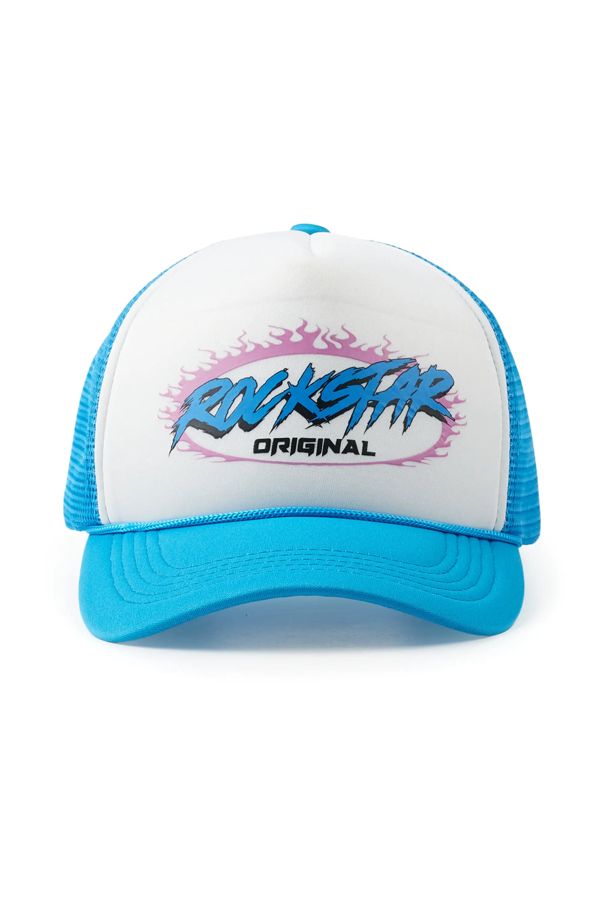 Quito White/Aqua Graphic Trucker Hat