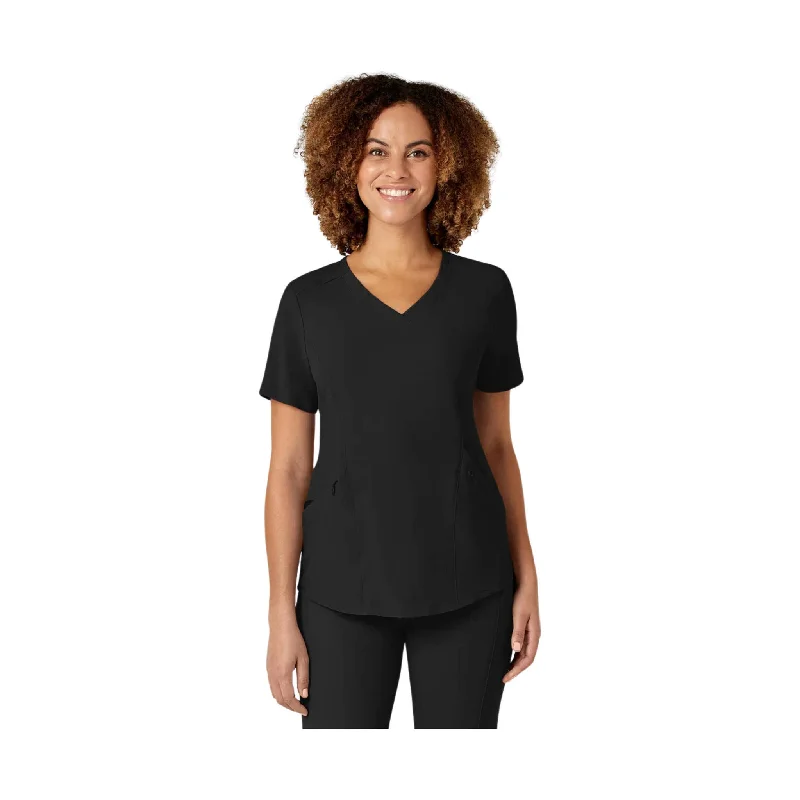 WonderWink Women's Renew V Neck Scrub Top - Black