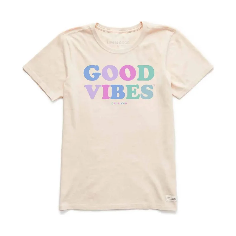 Life Is Good Women's Good Vibes Crusher Tee - Putty White - ONLINE STORE CREDIT/EXCHANGE ONLY