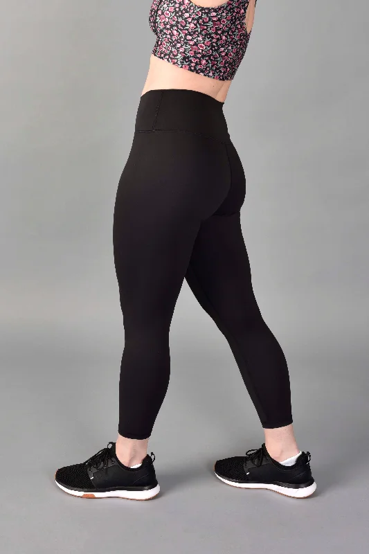 High Rise Recycled Core Compression 3/4 Legging in Matte Black