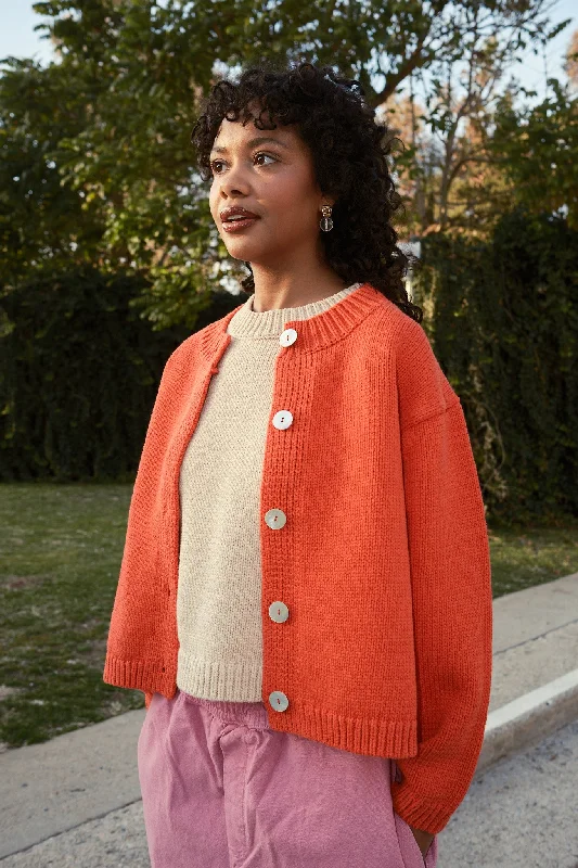 Shiloh Cotton Cardigan - Coral