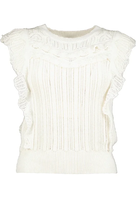 Bishop & Young Stella Crochet Sweater Tank WHITE