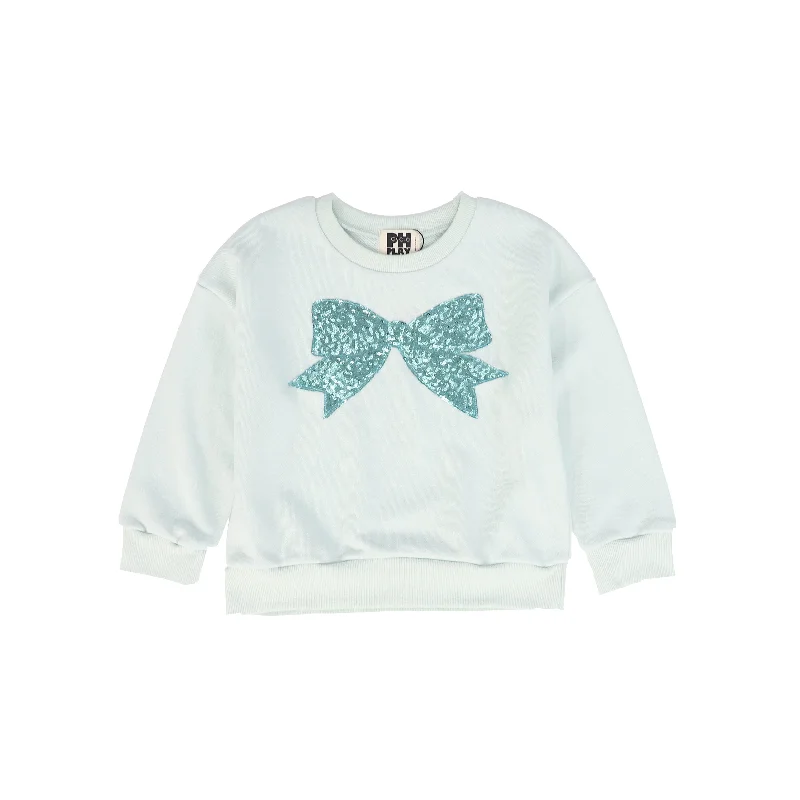 PH PLAY MINT GREEN SEQUINS BOW SWEATSHIRT [FINAL SALE]