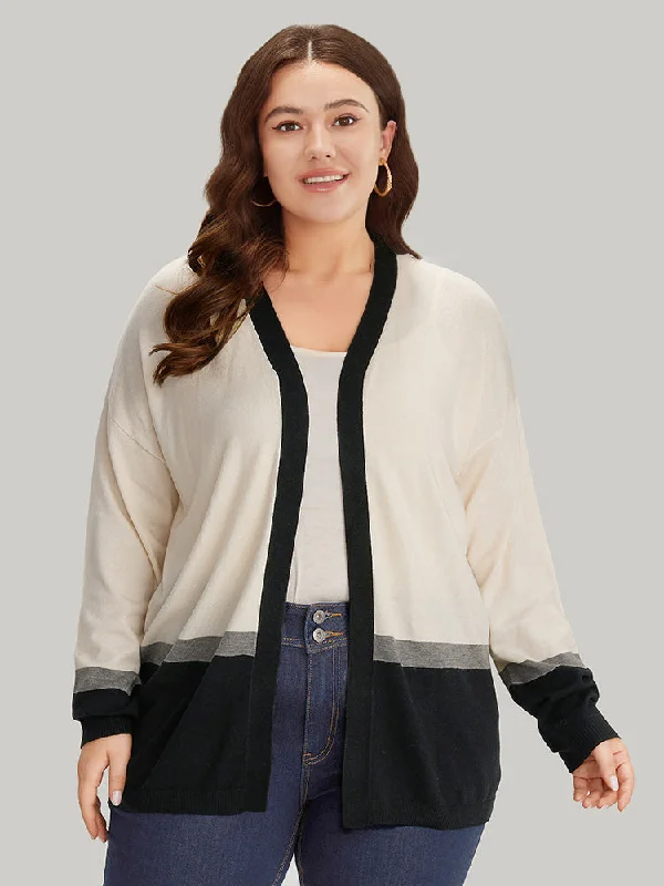 Supersoft Essentials Colorblock Contrast Elastic Cuffs Cardigan