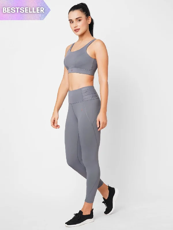 Frost Grey Criss Cross Essential High Waist Leggings