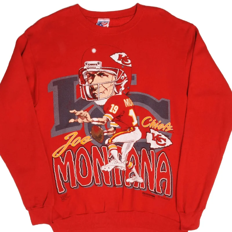 VINTAGE NFL KANSAS CITY CHIEFS JOE MONTANA SWEATSHIRT SIZE LARGE 1993 MADE USA