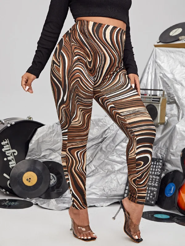 All Over Print Long Plus Size Leggings